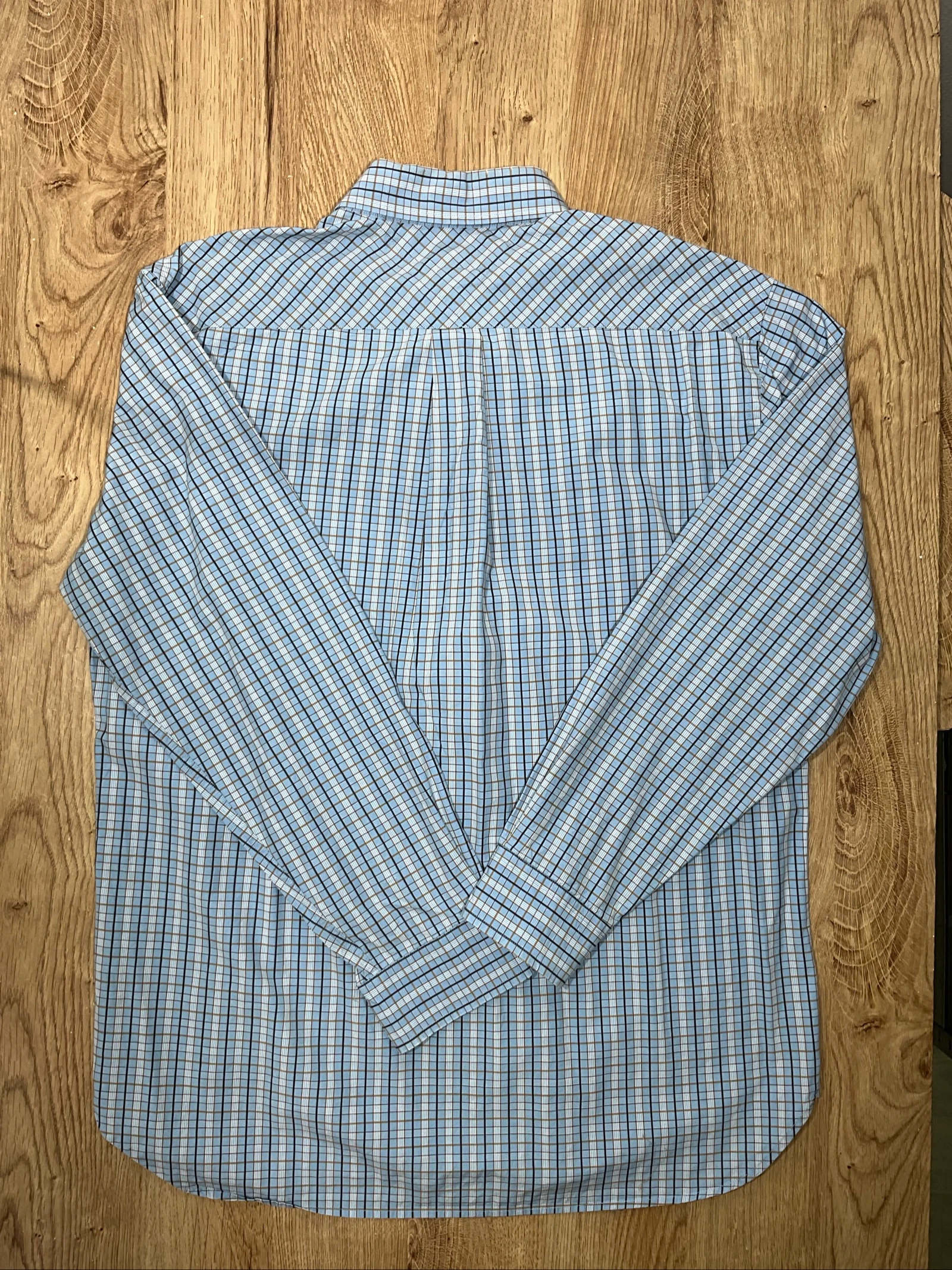 Tommy Hilfiger Long Sleeve Shirt L 100% Cotton Preppy Gingham Blue – photo 10